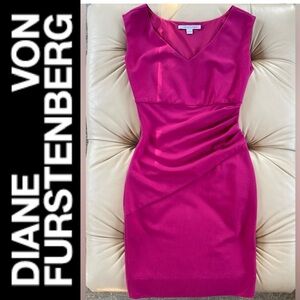Diane Von Furstenberg Dress Dark Pink Size 8